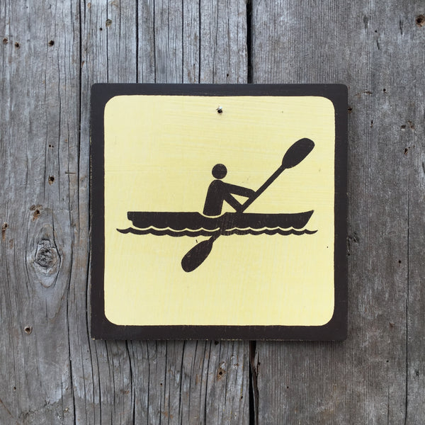 Park Icon Sign "Kayak" | Handmade Vintage | Campground Sign | National Park | State Park | Provincial Park | Outdoors Sport | Kayaking Sign
