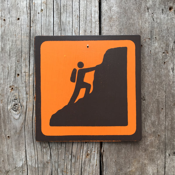 Park Icon Sign "Mountain Climber" | Handmade Vintage | Campground Sign | National Park | State Park | Provincial Park | Outdoors Sport