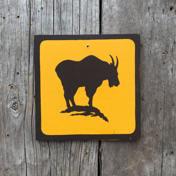 Park Wildlife Icon Sign "Mountain Goat" | Handmade Vintage | Campground Sign | National Park | State Park | Provincial Park | Outdoors