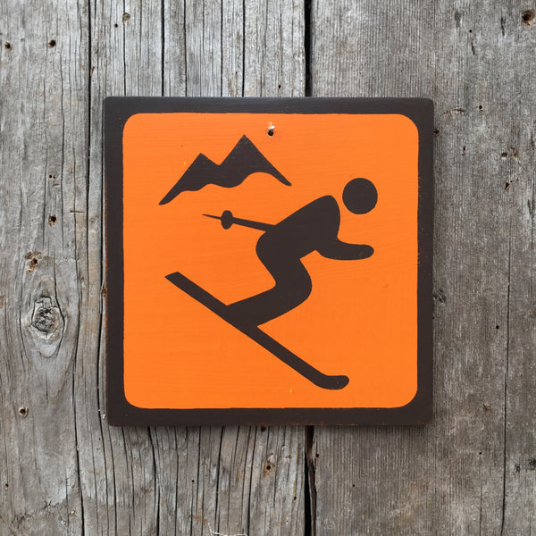 Park Icon Sign "Ski" | Handmade Vintage | Campground Sign | National Park | State Park | Provincial Park | Outdoors Sport | Skiing Sign