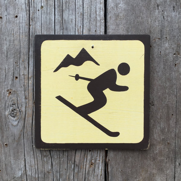 Park Icon Sign "Ski" | Handmade Vintage | Campground Sign | National Park | State Park | Provincial Park | Outdoors Sport | Skiing Sign