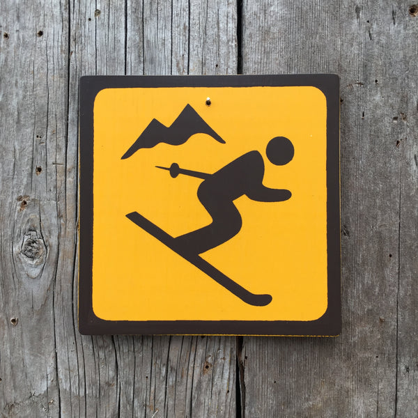Park Icon Sign "Ski" | Handmade Vintage | Campground Sign | National Park | State Park | Provincial Park | Outdoors Sport | Skiing Sign