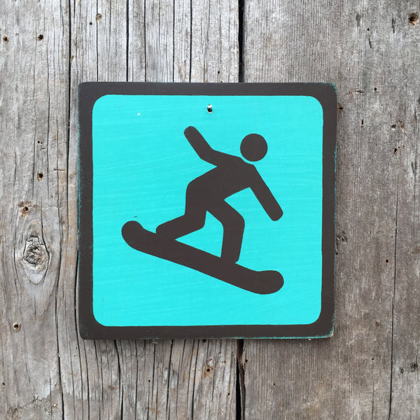 Park Icon Sign "Snowboard" | Handmade Vintage | Campground Sign | National Park | State Park | Provincial Park | Outdoors