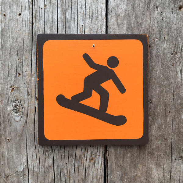 Park Icon Sign "Snowboard" | Handmade Vintage | Campground Sign | National Park | State Park | Provincial Park | Outdoors