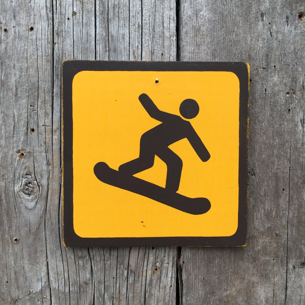 Park Icon Sign "Snowboard" | Handmade Vintage | Campground Sign | National Park | State Park | Provincial Park | Outdoors