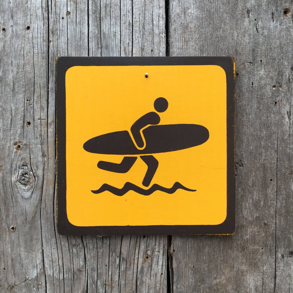 Park Beach Icon Sign "Surfer" | Handmade Vintage | Campground Sign | National Park | State Park | Provincial Park | Outdoors Sport | Surfing