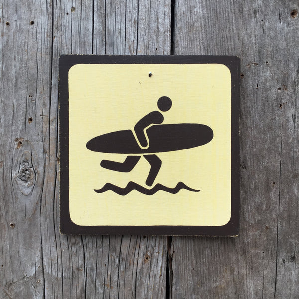Park Beach Icon Sign "Surfer" | Handmade Vintage | Campground Sign | National Park | State Park | Provincial Park | Outdoors Sport | Surfing