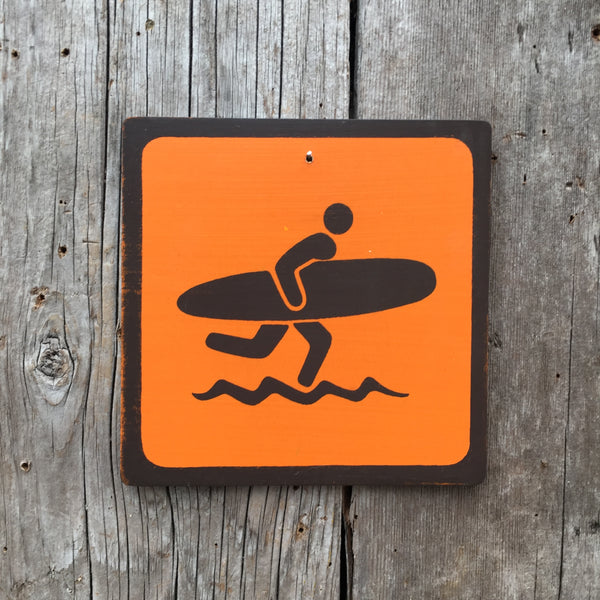 Park Beach Icon Sign "Surfer" | Handmade Vintage | Campground Sign | National Park | State Park | Provincial Park | Outdoors Sport | Surfing