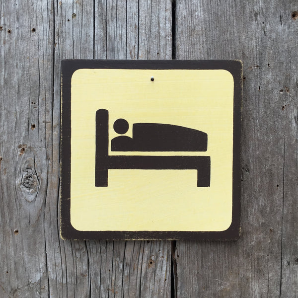 Park Icon Sign "Sleep" | Handmade Vintage | Campground Sign | National Park | State Park | Provincial Park | Outdoors | Accommodation Sign