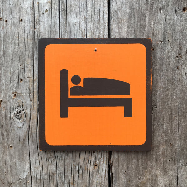 Park Icon Sign "Sleep" | Handmade Vintage | Campground Sign | National Park | State Park | Provincial Park | Outdoors | Accommodation Sign