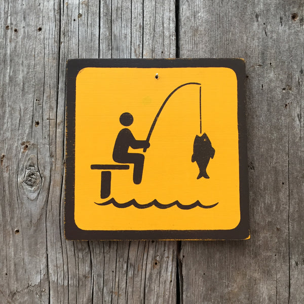 Park Icon Sign "Dock Fishing" | Handmade Vintage | Campground Sign | National Park | State Park | Provincial Park | Outdoors Sport | Lake