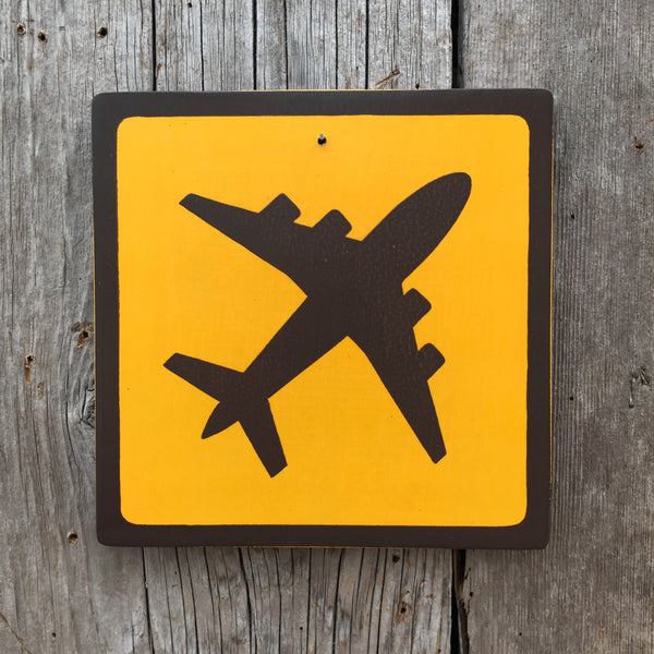 Park Icon Sign "Airplane" | Handmade Vintage | Campground Sign | National Park | State Park | Provincial Park | Airport Pilot | Travel Sign