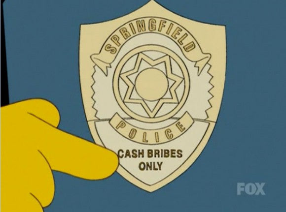 Simpsons cash bribes only
