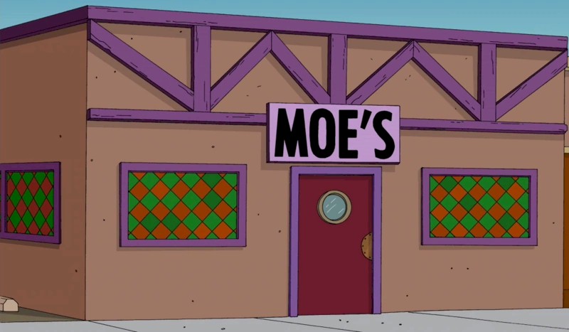 Simpsons moes tavern sign