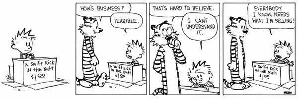 Calvin and Hobbes "A swift kick in the butt" Sign | Handmade Pop Culture  | Comic Strip | Bill Watterson | Cardboard Box Stand Sign